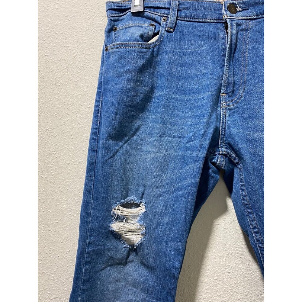 Hollister Epic Flex Super Skinny Jeans Mens 34x32 Blue Distressed Ripped - Picture 5 of 14